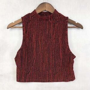 Madden NYC Women Sleeveless Crop Top Small Y2K Club McBling Glitter Going Out